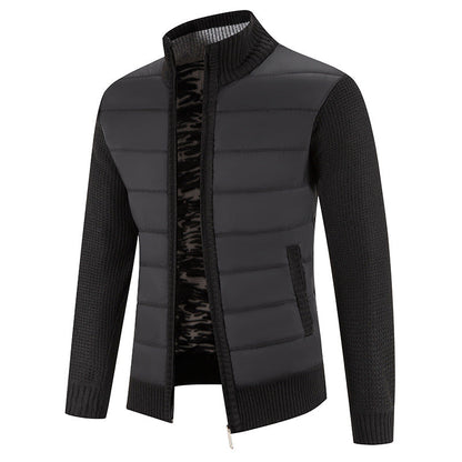 Herren Steppjacke Warm Mit Strickarm Modern