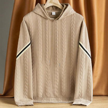 Herren Kapuzenpullover Strukturiert Kontrast Akzent Modern
