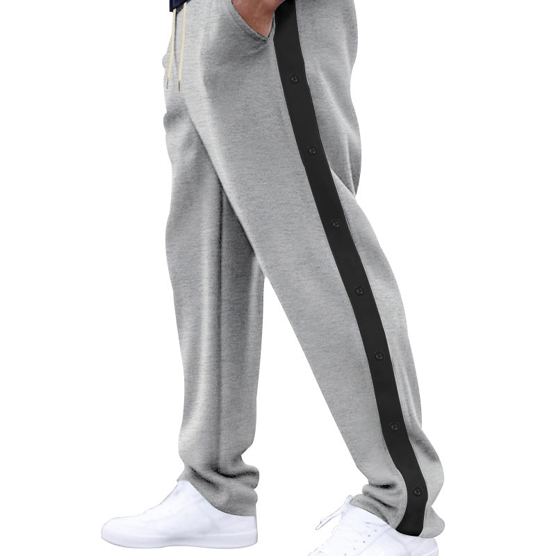 Herren Jogginghose Sportlich Elastisch Mit Knopfleiste