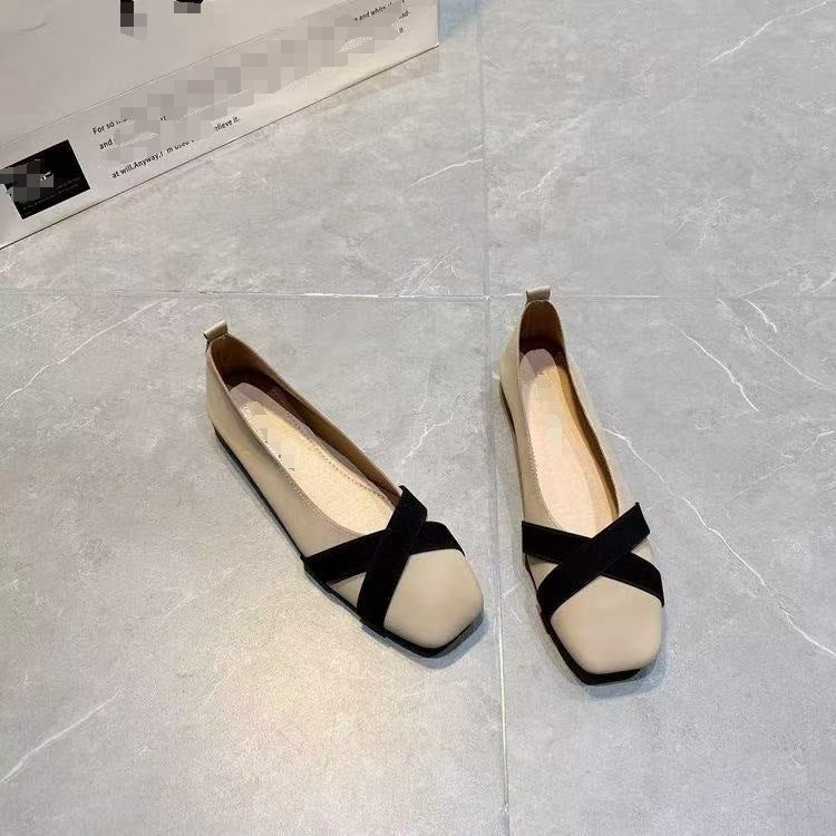Damen Ballerinas Elegante Kreuzriemen Schuhe