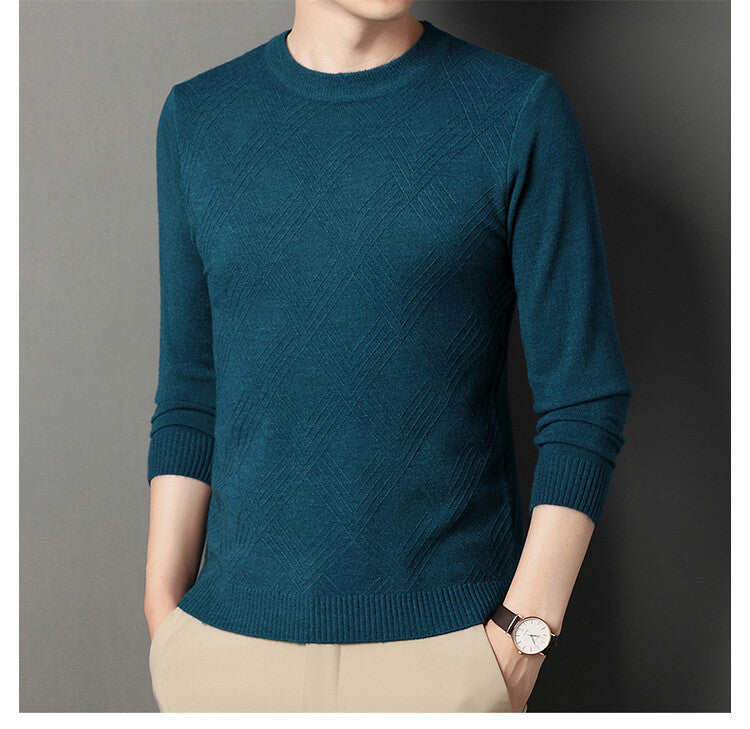 Herren Pullover Rundhals Strukturiert Elegante Mode