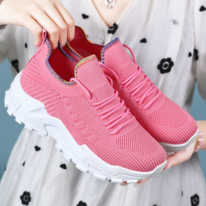 Damen Sneaker Sportlich Knit Elastisch Bequem