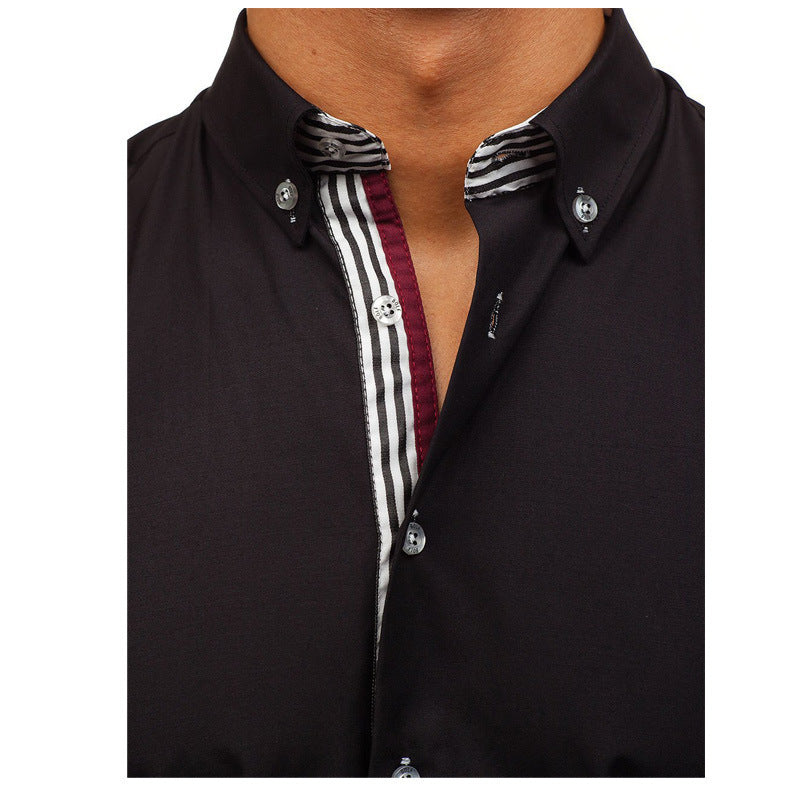 Herren Hemd Slim Fit Kentkragen Elegantes Business
