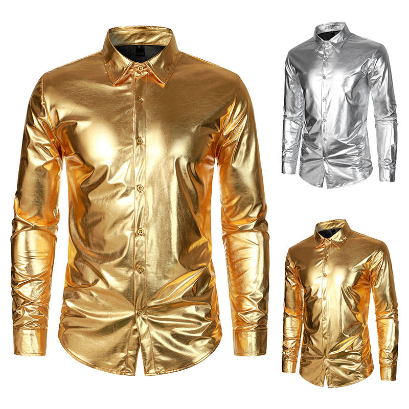Herren Glitzer Hemd Metallic Modern - BerlinGlamour