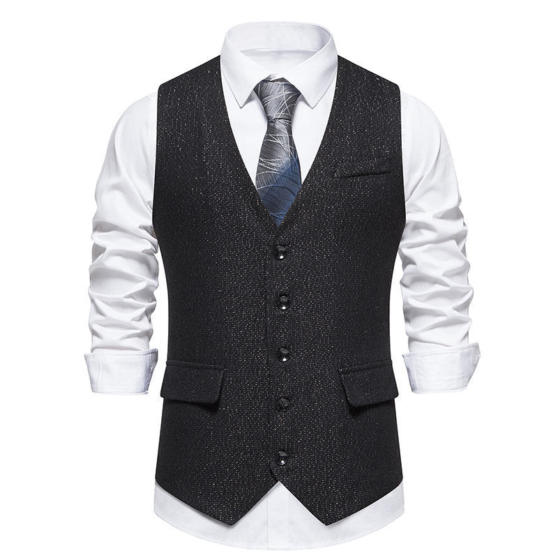 Herren Weste Elegant Mit Knöpfen Slim Fit