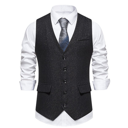 Herren Weste Elegant Mit Knöpfen Slim Fit