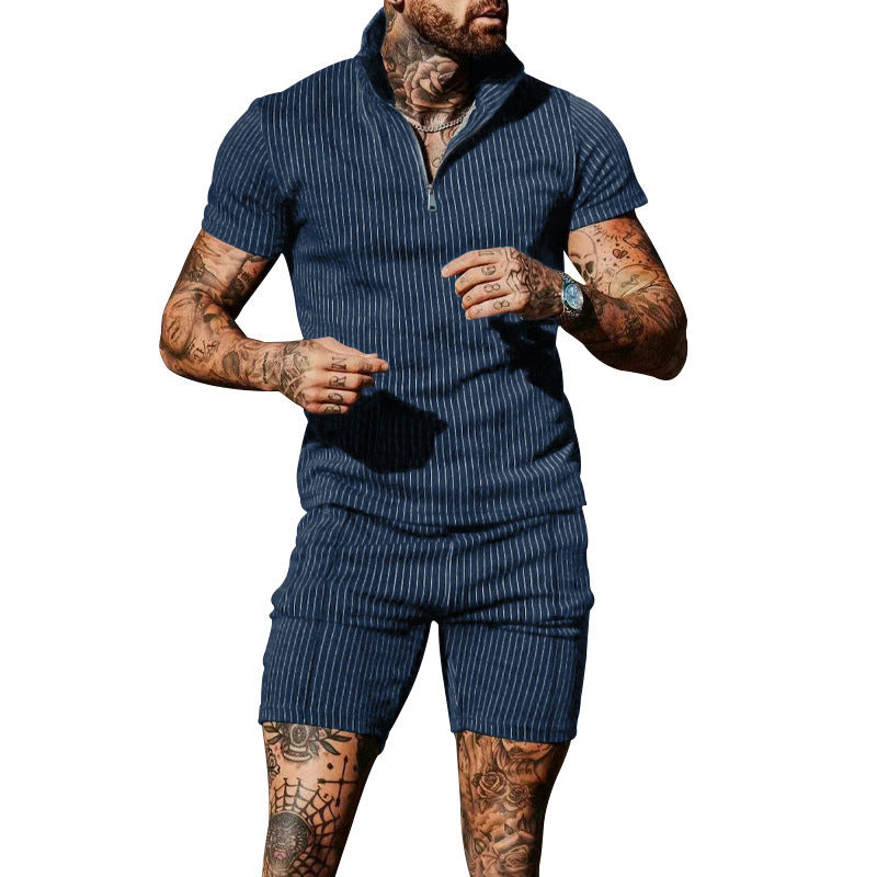 Herren Overall Kurzarm Reißverschluss Modern Style