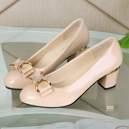 Elegante Damen Ballettschuhe Glänzend mit Schleife