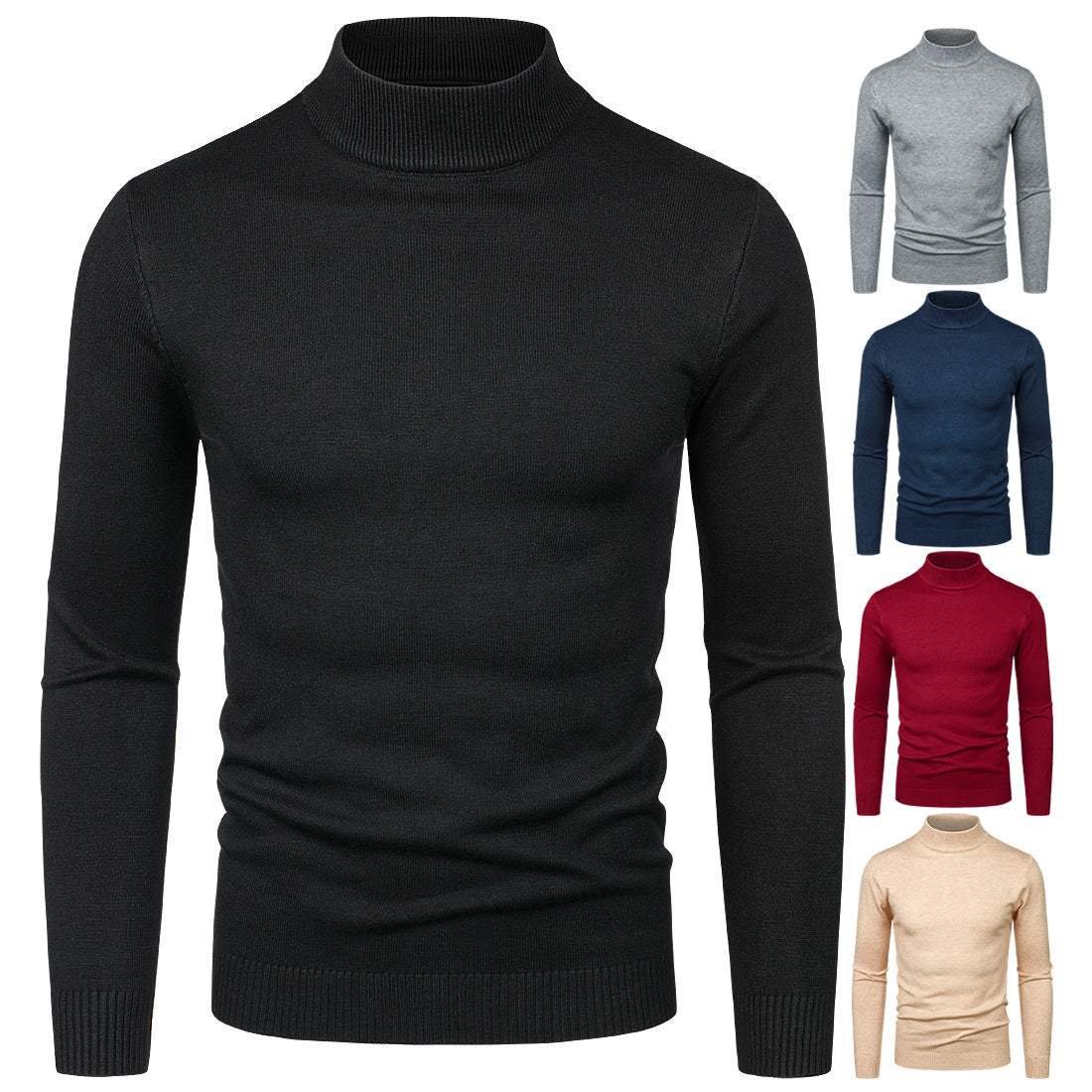 Herren Rollkragenpullover aus Merinowolle Warm Elegant