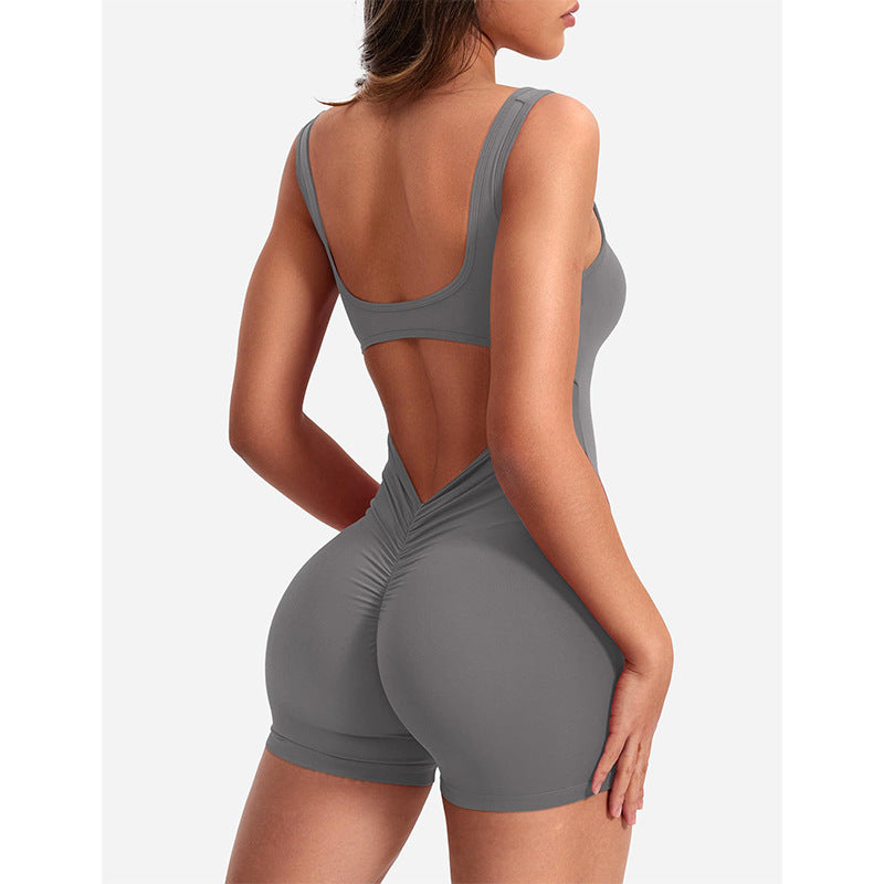 Damen Jumpsuit Sportlich Figurformend Mit Rückenausschnitt