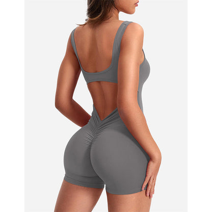 Damen Jumpsuit Sportlich Figurformend Mit Rückenausschnitt
