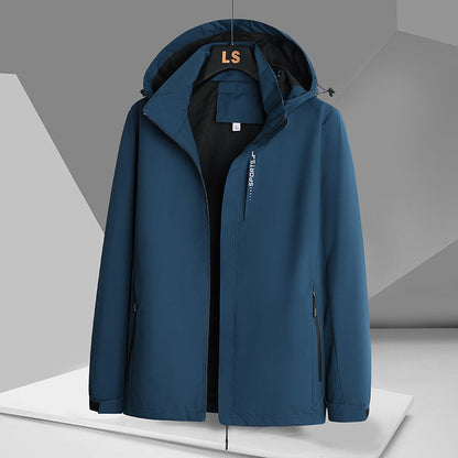 Herren Outdoorjacke Wasserdicht Verstellbare Kapuze Sportlich