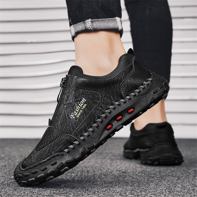 Damen Freizeitschuhe Bequem Slip-On mit Reißverschluss Modisch