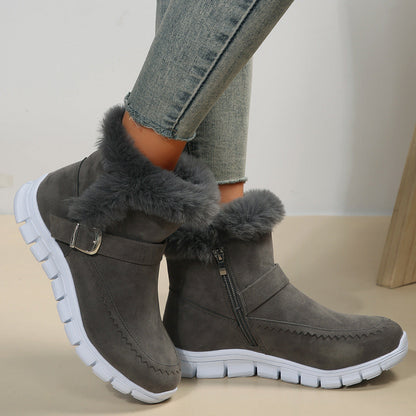 Damen Winterstiefel Warm Komfortabel mit Kunstfell