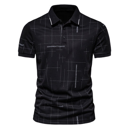 Herren Polohemd Modern Grafik Print Slim Fit