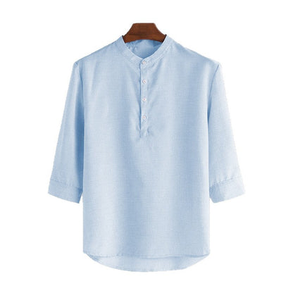 Leinenbluse Herren Leicht Sommer Modern