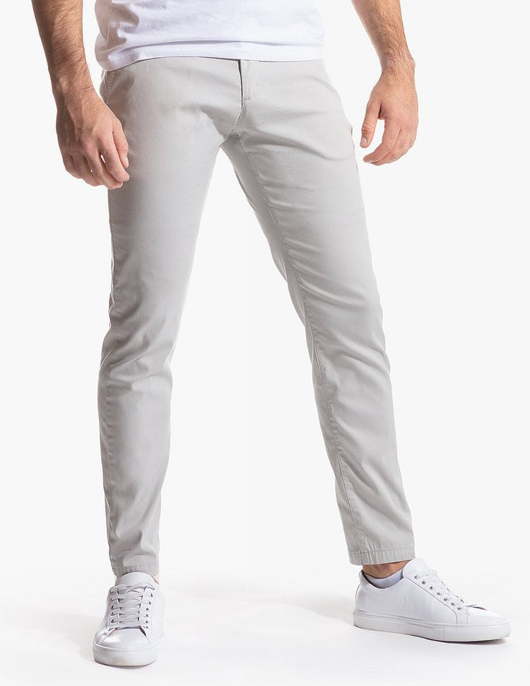 Herren Chinohose Schmal Elegant Mit Elastischem Bund