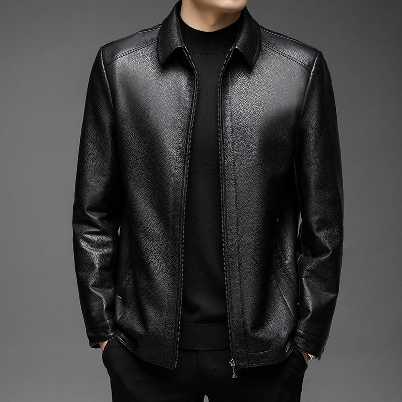 Lederjacke Herren Modern Elegant Schnitt Schwarz - BerlinGlamour