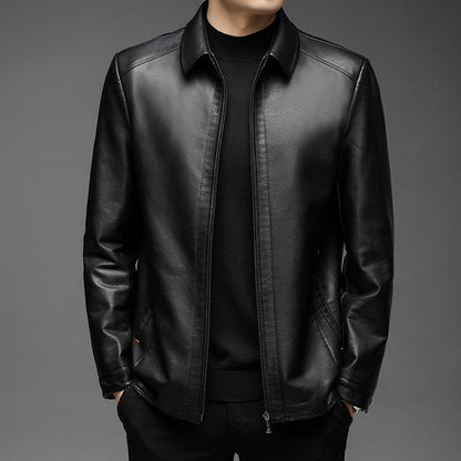 Lederjacke Herren Modern Elegant Schnitt Schwarz - BerlinGlamour