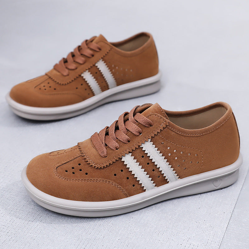Damen Sneaker Veloursleder Atmungsaktiv Komfort