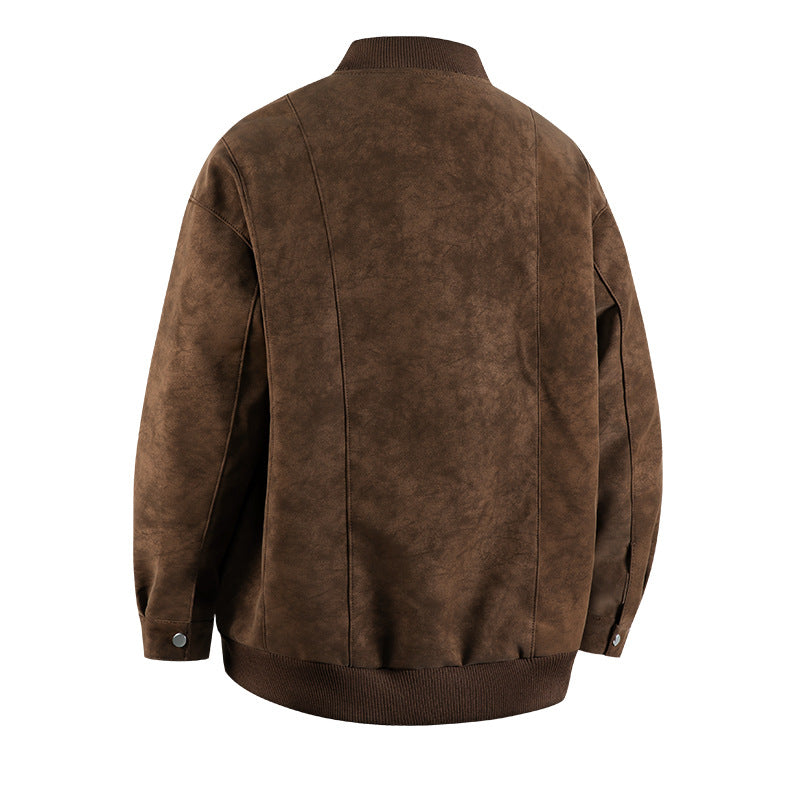 Herren Bomberjacke Leder Style Modern