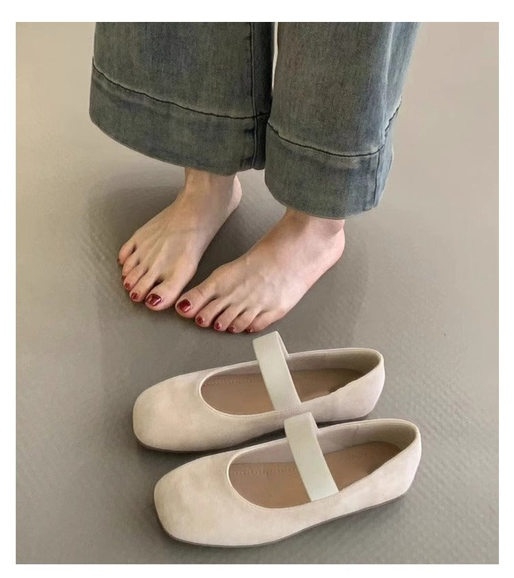 Damen Ballerinas Weich Bequem Komfort Riemen Schuhe