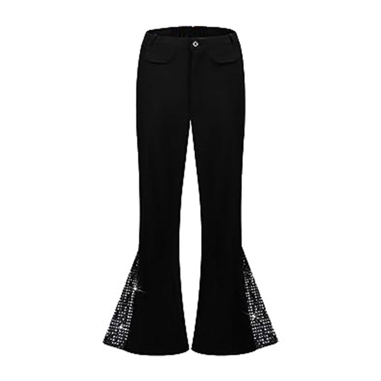Herren Tanzhose Glitzer Schößchen Elegant Schwarz