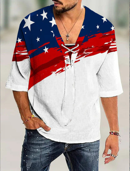 Herren Shirt mit modernem Schnürdesign Graffiti Style