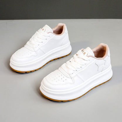 Damen Plateau Sneaker Sportlich Komfortabel Glänzend