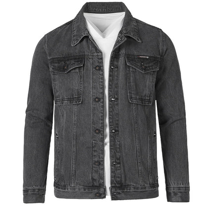 Herren Jeansjacke Slim Fit Modern mit Taschen und Nieten