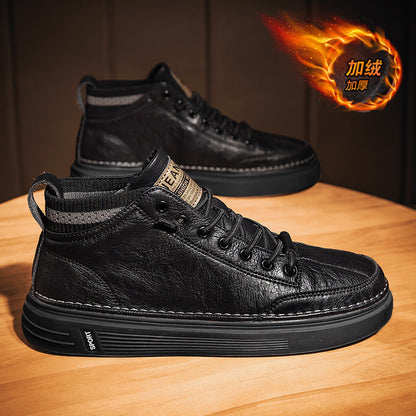 Herren Schnürboots Elegant Sportlich Lederschuhe