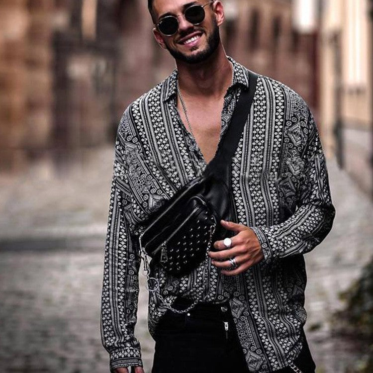 Herren Hemd Langarm Ethno Muster Modern Berlin Style - BerlinGlamour