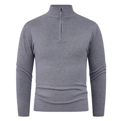 Herren Strickpullover Hochkragen Reißverschluss Warm