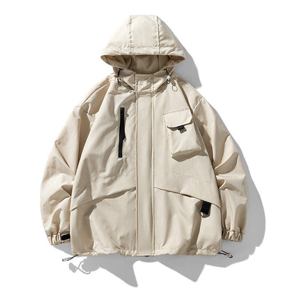 Herren Outdoor-Jacke Funktionell Wasserdicht Verstellbare Kapuze