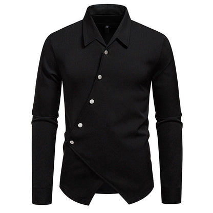 Herren Hemd Modern Asymmetrisch Elegant Slimfit