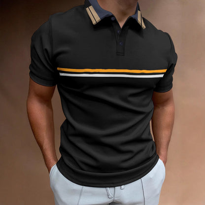 Herren Poloshirt Farbkontrast Modern Urban Style