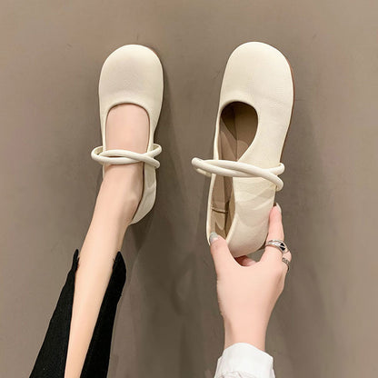 Damen Ballerinas Elegante Riemchen Schuhe