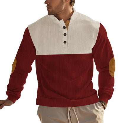 Herren Pullover Stehkragen Modern mit Knöpfen Elegant