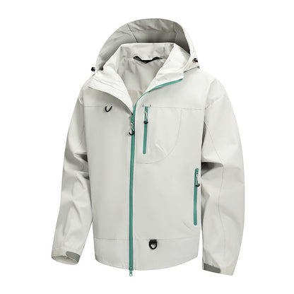 Herren Outdoor-Jacke Wasserdicht Verstellbares Kapuzen-System