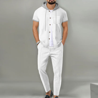 Herren Set Hemd Hose mit Kapuze Modern Berlin Style