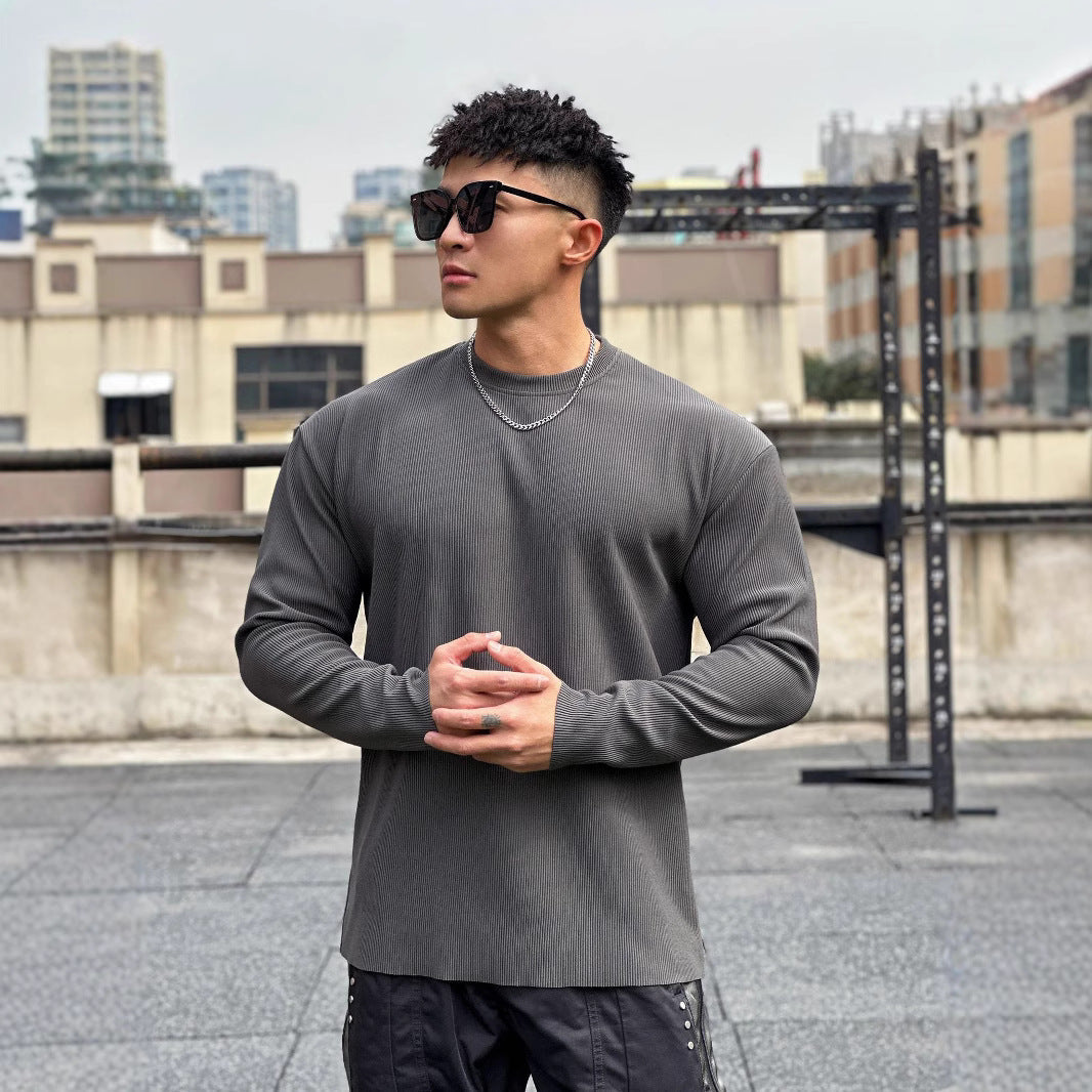 Herren Langarmshirt Rippstoff Lässig Modern Berlin