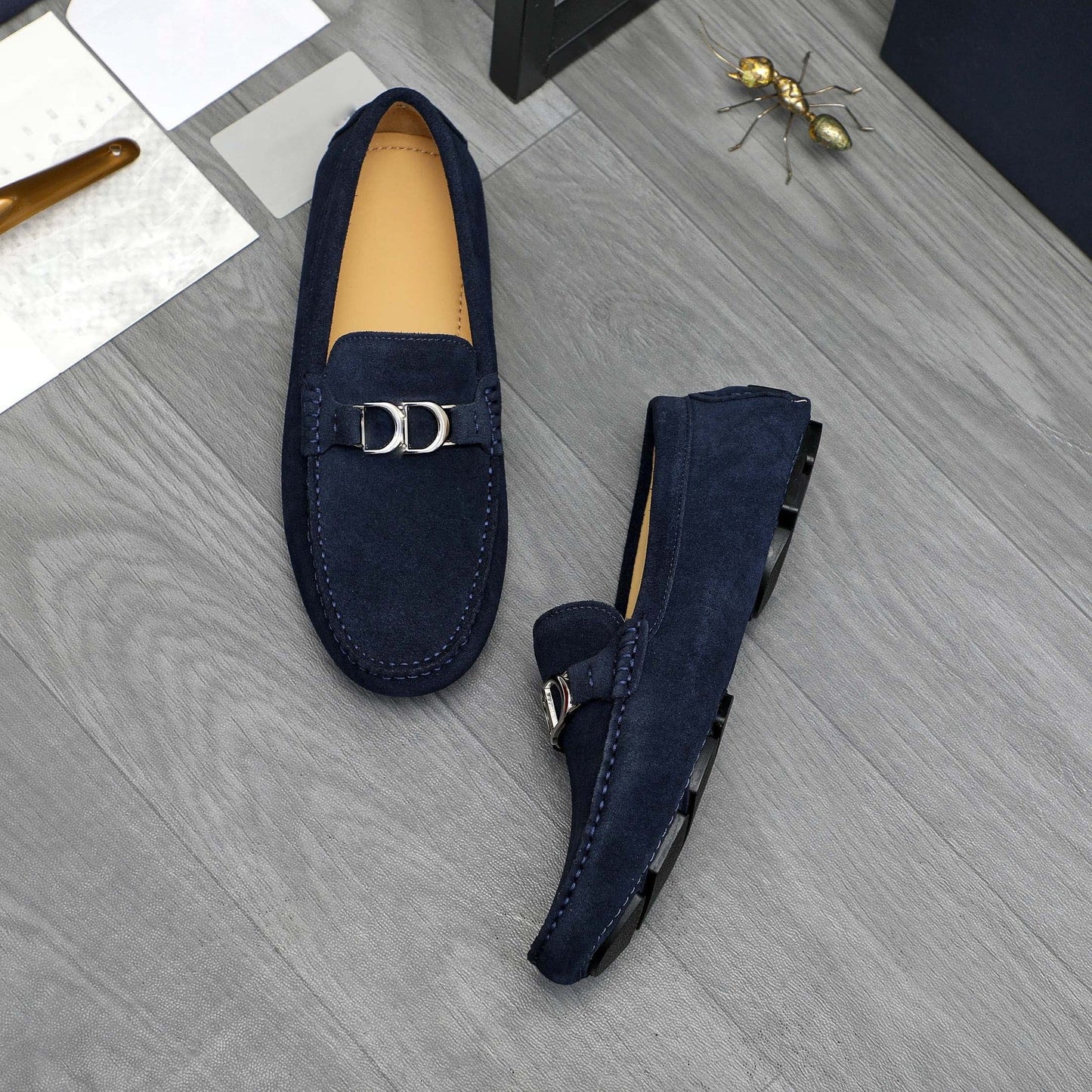 Herren Mokassin Schnürsenkel Leder Elegante Schuhe