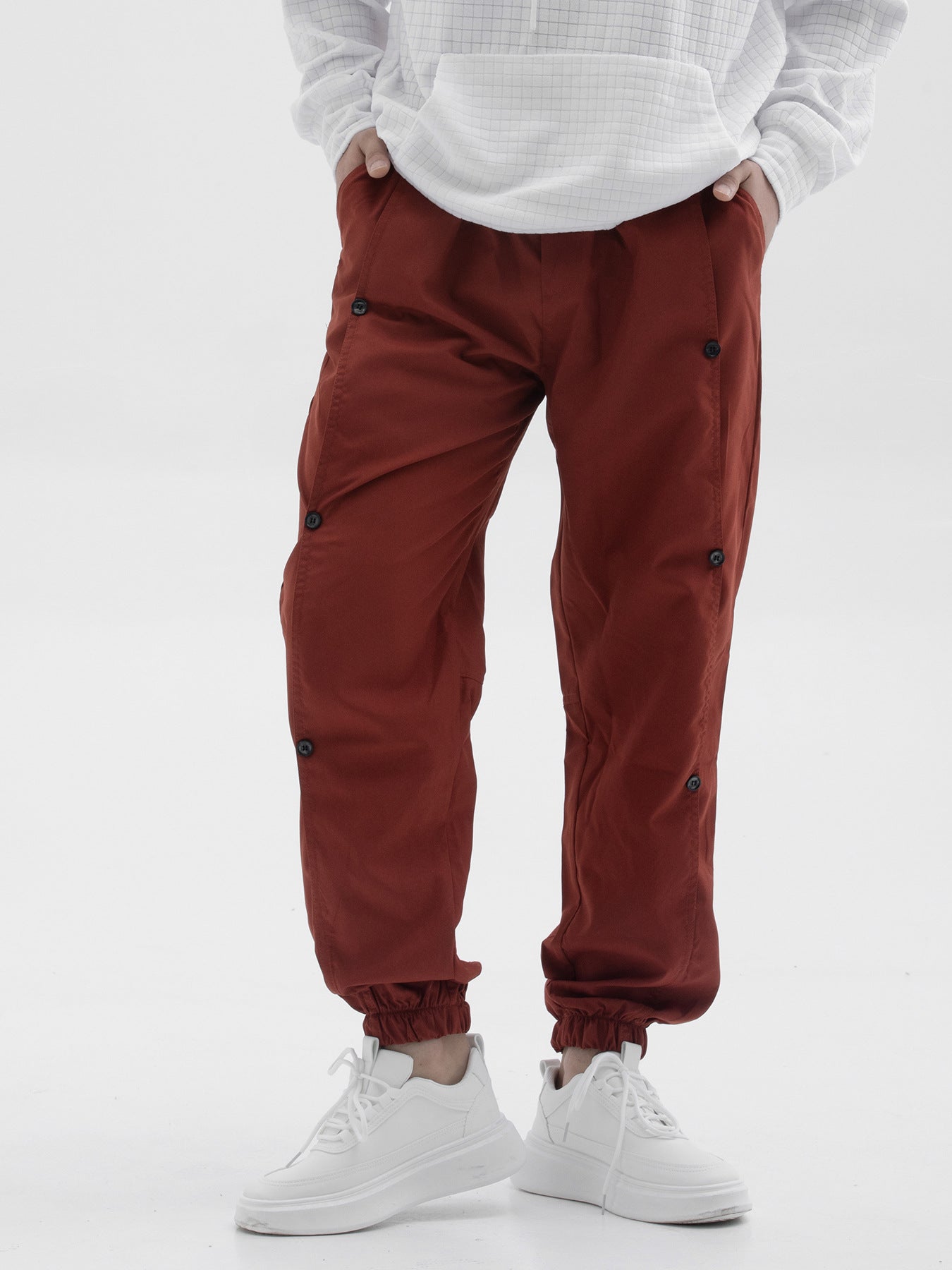 Herren Cargo-Hose Modern Elastisch Mit Knöpfen