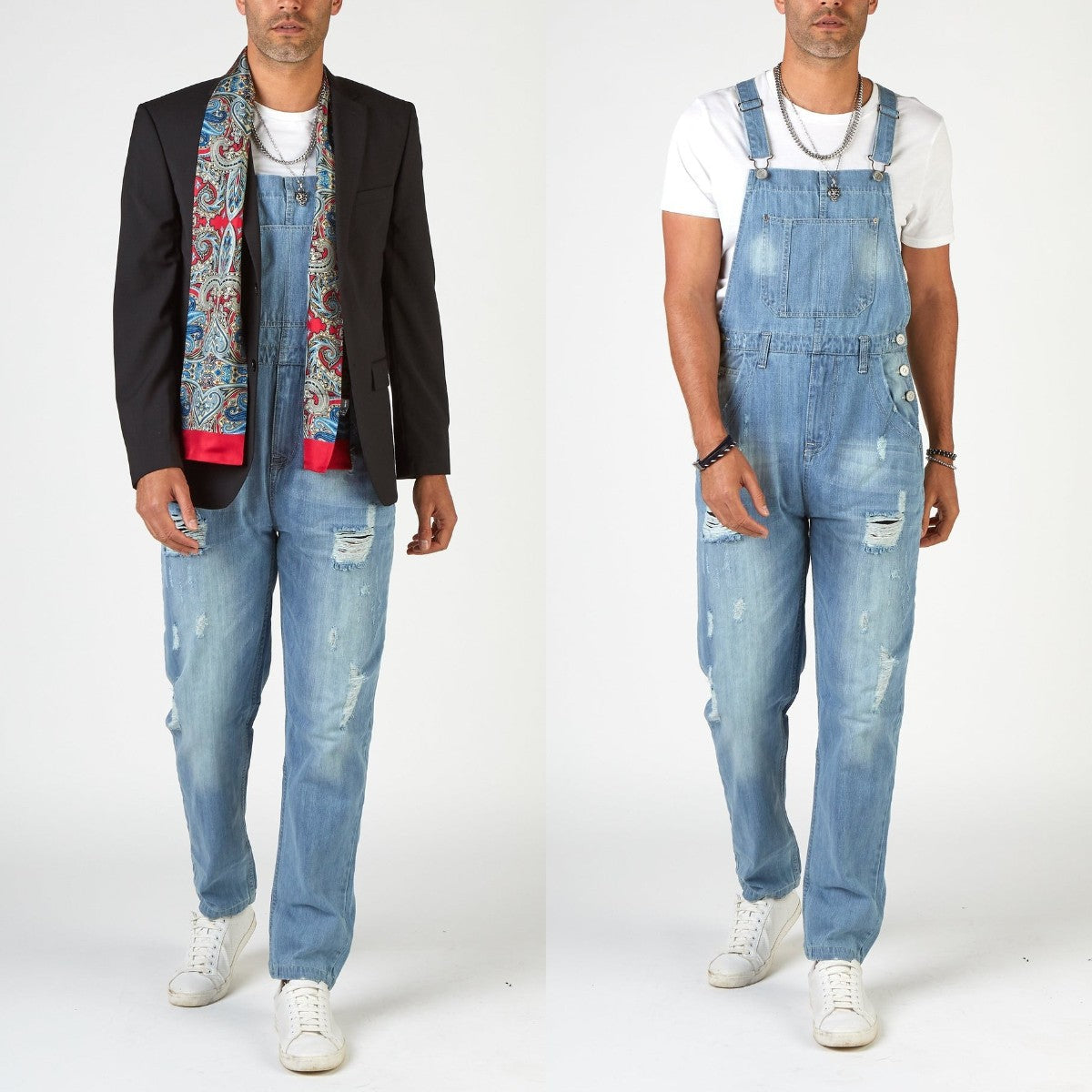 Herren Jeans Riss Hose Used Look Denim