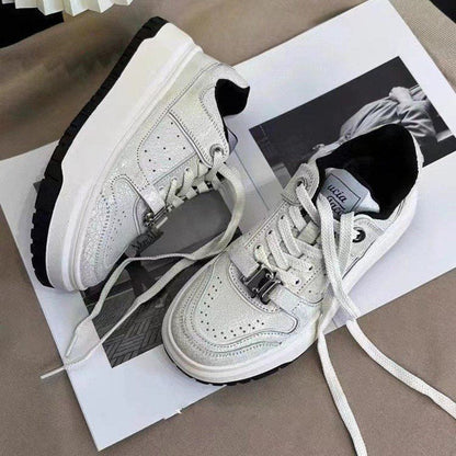 Damen Sneaker Plateau Sportschuhe Schnürsenkel Modern