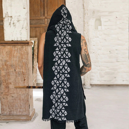 Herren Leinenbluse Ärmellos Knopfleiste Modern
