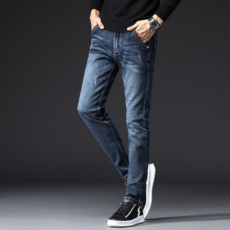 Herren Jeans Slim Fit Destroyed Effekt Darkwash