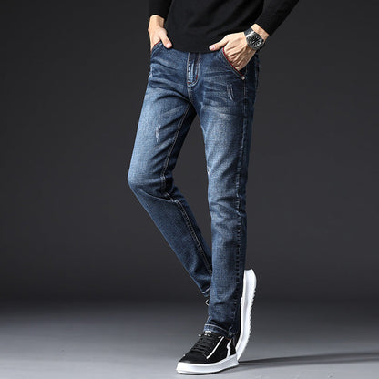 Herren Jeans Slim Fit Destroyed Effekt Darkwash