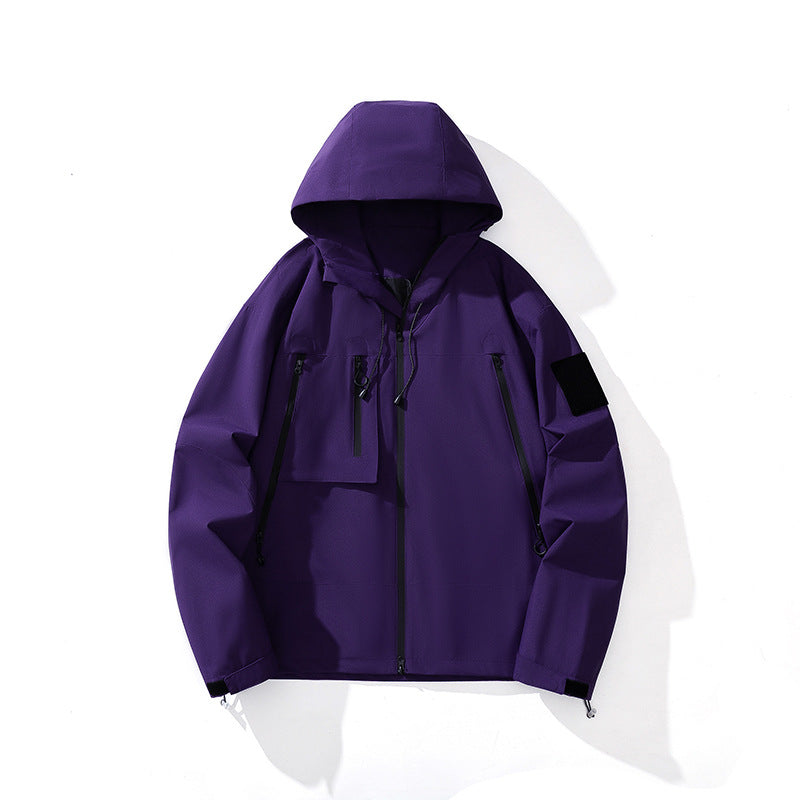 Herren Outdoorjacke Multifunktionsjacke mit Taschen Wasserdicht