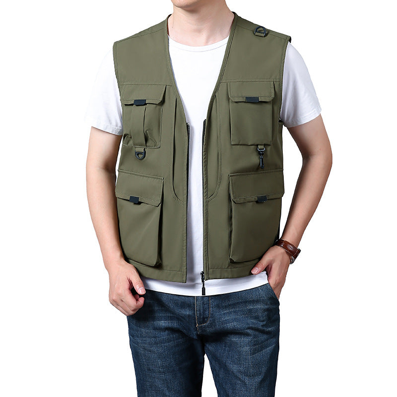 Herren Outdoor-Weste Multifunktionsjacke Wasserdicht